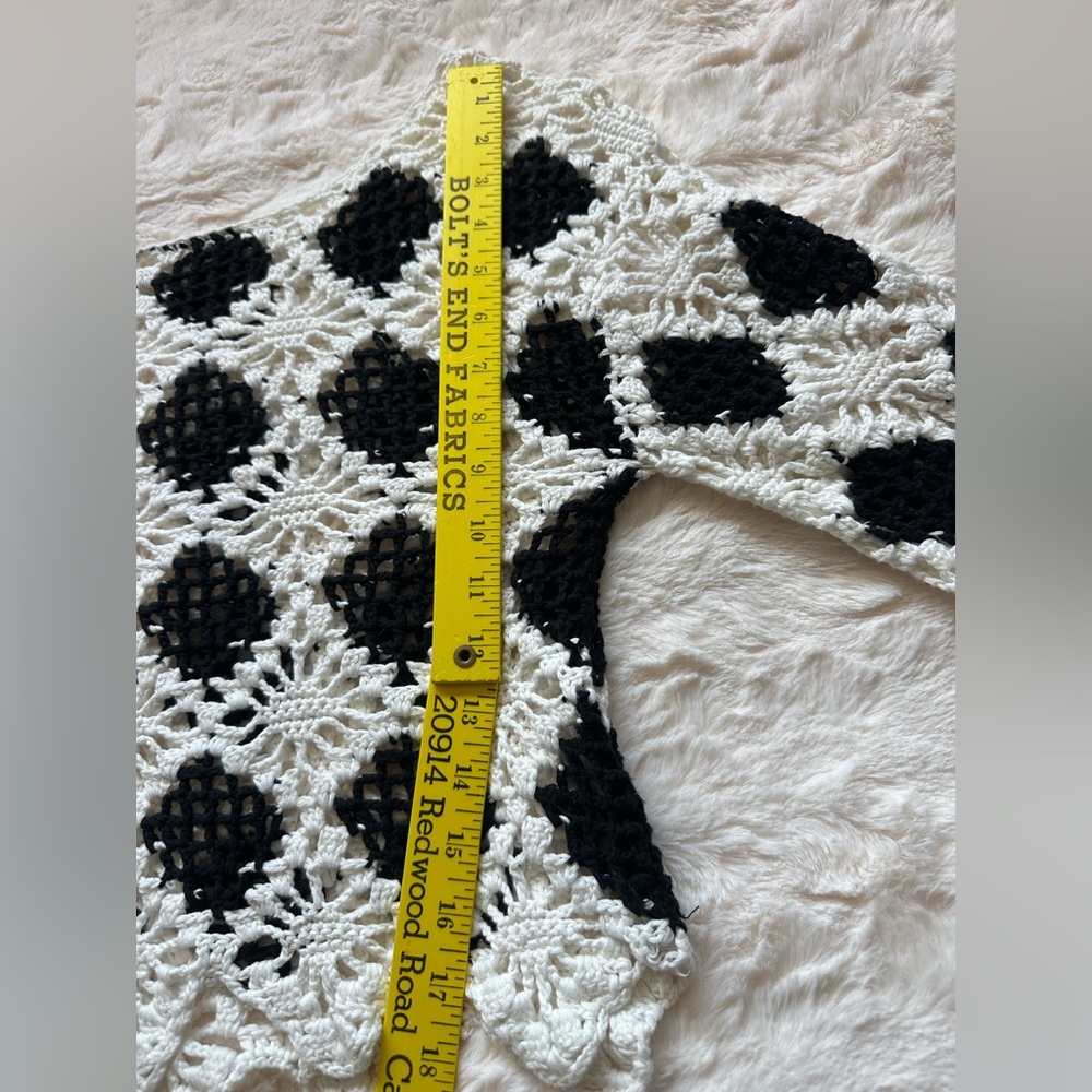 Miss Sixty Black and White Crochet Diamond shape Sweater Size M/L - Picture 8 of 16